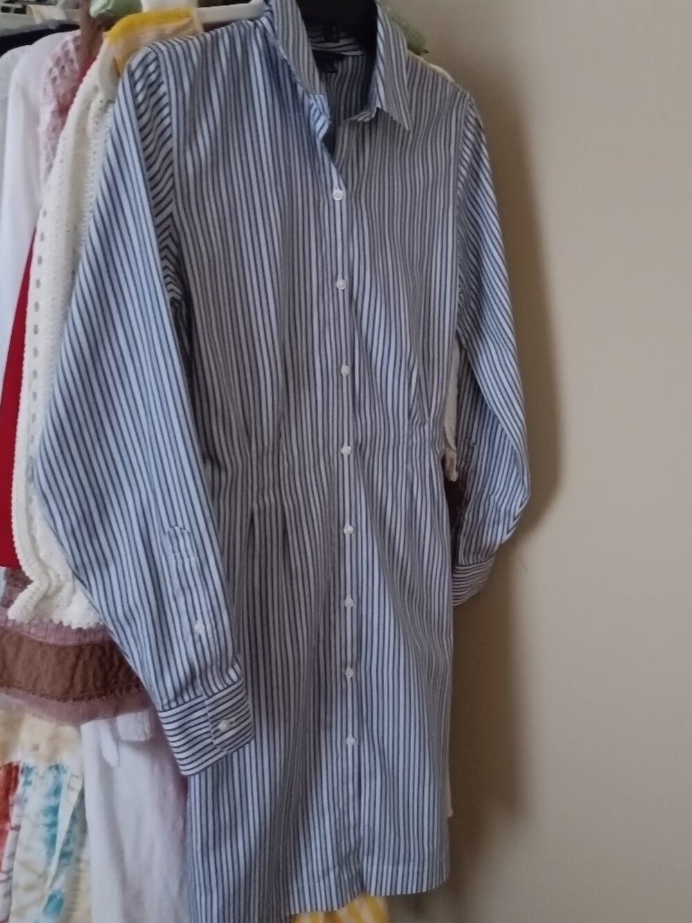 Classic Brooks Brothers Blue White Striped Shirtwaist Dress Size 2